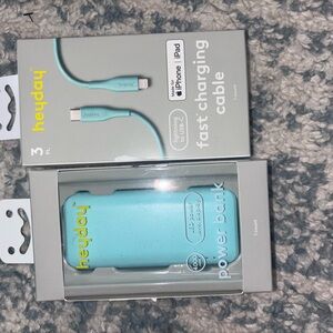 Heyday Aqua Charging Cable and Power Bank